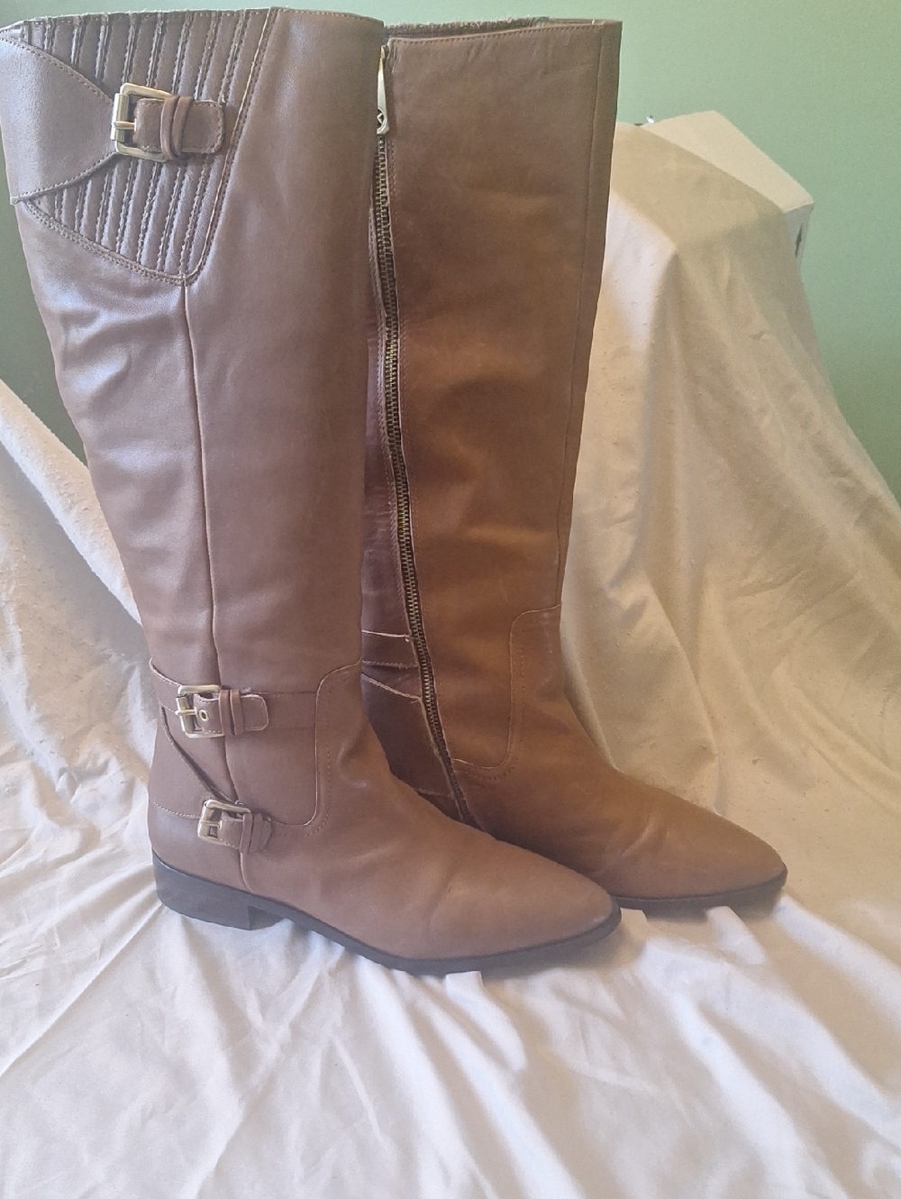 Michael Kors Tall Brown Buckle Riding Boots
